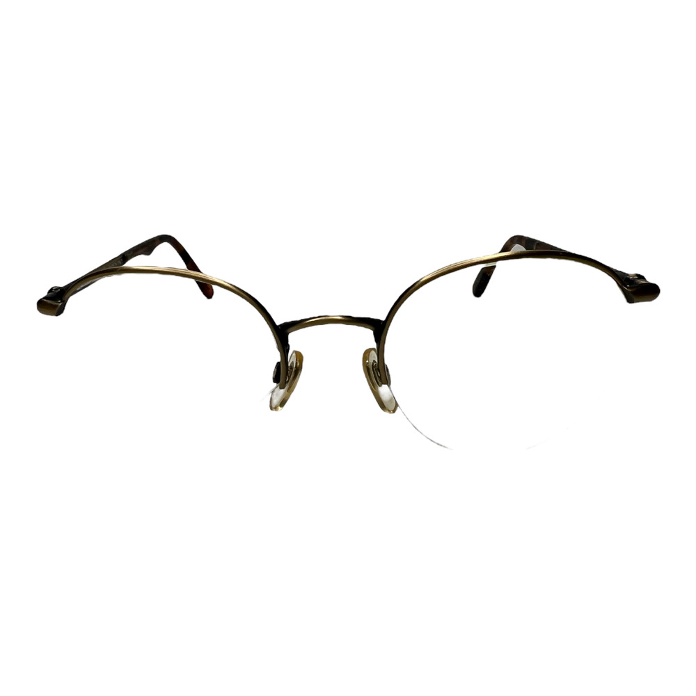 Mila Schon Women's Eyeglasses MOD 3068 Gold and Brown Half Rim Vintage‎ H3567